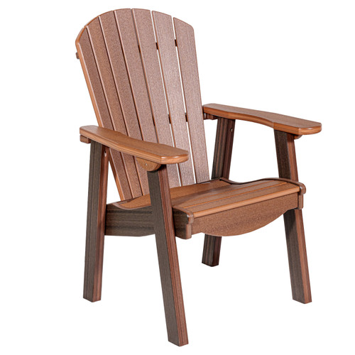 All-weather poly dining set Amish crafted in the USA, pictured in mahogany and brazilian walnut