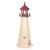 Amish handcrafted poly Cape May replica lighthouse, 5 foot, in cherrywood and ivory.