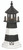 Amish handcrafted Fire Island replica poly lighthouse, 3 foot, black and white.