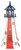 Amish crafted poly patriotic garden lighthouse, 4 foot with base, vertical stripe style.