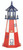 Amish crafted poly patriotic garden lighthouse, 4 foot, Cape Henry style.