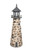 5 foot Amish handcrafted stone garden lighthouse with gray top.