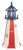 Amish crafted wood patriotic garden lighthouse, 4 foot, vertical stripe style.