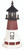 Amish handcrafted Barnegat replica wood garden lighthouse, 3 foot with base, finished in black, cherrywood, and white.
