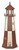 Amish made Cape Henry replica wood garden lighthouse, 6 foot, brown and ivory.