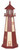 Amish made Cape Henry replica wood garden lighthouse, 5 foot, cherrywood and ivory.