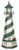 Amish handcrafted Cape Hatteras replica garden lighthouse with base, constructed of wood, finished in green and ivory, 5 foot overall height.