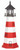 Amish handcrafted Assateague replica garden lighthouse, finished in black, cardinal red, and white, 5 foot high.