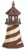 Amish made Cape Hatteras replica garden lighthouse finished in brown and ivory, 2 foot.