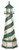 Amish made Cape Hatteras replica garden lighthouse finished in green and ivory, 5 foot with base.