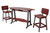 Amish handcrafted poly outdoor surfboard style bar table and chair set, in cherrywood and dark gray