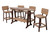 Amish handcrafted poly outdoor surfboard style bar table and chair set, in weatherwood and brown