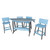 Amish handcrafted, poly surfboard style table and chair set, powder blue and dark gray.