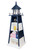 Amish handcrafted 5 foot lighthouse bookshelf in patriot blue and white - side view.