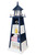 Amish handcrafted 5 foot lighthouse bookshelf in patriot blue and white - side view.