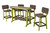 Amish handcrafted, poly surfboard style bar table and chair set, in coastal gray and lime green