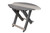 Amish crafted poly outdoor furniture, folding surfboard end table in dark gray and light gray.