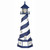 Cape Hatteras style garden lighthouse, Amish handcrafted, 5 foot with base & interior lighting, finished in patriot blue and white