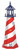 Amish crafted patriotic style garden lighthouse made from AZEK® PVC. Features a Red, white, and blue finish and spiral stripe in 5 foot model.