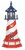 Amish crafted patriotic style garden lighthouse made from AZEK® PVC. Features a Red, white, and blue finish and spiral stripe in 3 foot with base model.