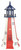 Amish crafted patriotic style garden lighthouse made from AZEK® PVC. Features a Red, white, and blue finish and vertical stripes in 4 foot with base model.