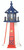 Amish crafted patriotic style garden lighthouse made from AZEK® PVC. Features a Red, white, and blue finish and vertical stripes in 3 foot model.