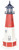 Amish crafted patriotic style garden lighthouse made from AZEK® PVC. Features a Red, white, and blue finish and Barnegat stripes in 5 foot with base model.