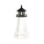 Amish handcrafted Cape Cod style premium poly garden lighthouse finished in black and white, 2 foot with base model.