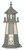 Amish crafted Cape Henry style premium poly garden lighthouse pictured in dark gray and ivory, 3 foot model.