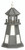 Amish crafted Cape Henry style premium poly garden lighthouse pictured in dark gray and white, 2 foot model.