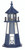 Amish crafted Cape Henry style premium poly garden lighthouse pictured in patriot blue and white, 3 foot model.
