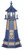 Amish crafted Cape Henry style premium poly garden lighthouse pictured in patriot blue and weatherwood, 3 foot with base model.