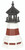 Amish crafted Montauk replica poly garden lighthouse pictured in black, cherrywood and white, 2 foot with base model.