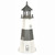 Amish crafted Montauk replica poly garden lighthouse pictured in dark gray, and white, 5 foot model.