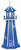 Amish crafted poly garden lighthouse pictured in bright blue and white, 4 foot model.