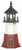 Amish crafted Vermillion replica poly garden lighthouse pictured in black, white, and cherrywood, 3 foot model.