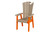 Amish crafted Ocean Wavz collection poly dining chair pictured in birchwood and orange