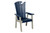 Amish crafted Ocean Wavz collection poly dining chair pictured in patriot blue and light gray