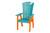 Amish crafted Ocean Wavz collection poly dining chair pictured in aruba blue and orange