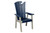 Amish crafted Ocean Wavz collection poly dining chair pictured in patriot blue and light gray