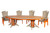 Surf-Aira Amish crafted premium poly dining table & Ocean Wavz chairs in birchwood and orange