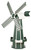 Amish crafted poly windmill, large, in green and white