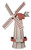 Amish crafted poly windmill, large, in driftwood and cherrywood.