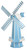 Amish crafted poly windmill, large, in powder blue and white.