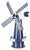 Amish crafted poly windmill, large, in patriot blue and white