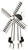 Amish crafted poly windmill, medium, white and black