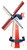 Amish crafted poly windmill, large, in patriotic colors