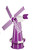 Amish crafted poly windmill, large, purple and white