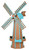 Amish crafted poly windmill, large, mahogany and aruba blue