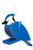 Amish made, all-weather poly bird feeder in blue jay shape design.